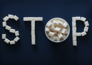the word stop spelled out of marshmallows in a bowl
