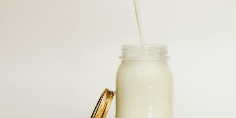 mason jar filled with smoothie