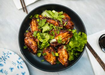 cooked food on black ceramic bowl