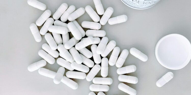 white medication capsules