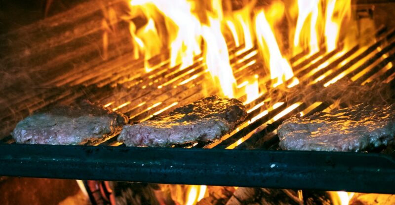 a close-up of a fire