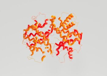 a group of orange and red objects floating in the air