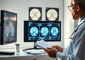 Visualisation d'une IRM hypophysaire sur négatoscope en milieu hospitalier