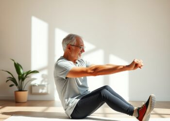 Senior actif réalisant un exercice de renforcement musculaire