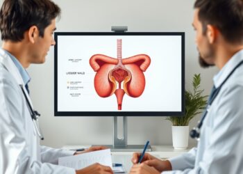Consultation urologique et schéma anatomique de la muqueuse urothéliale vésicale