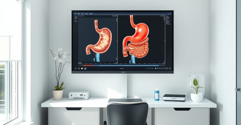 Modèle anatomique de l'estomac et analyse de la motricité gastrique en consultation