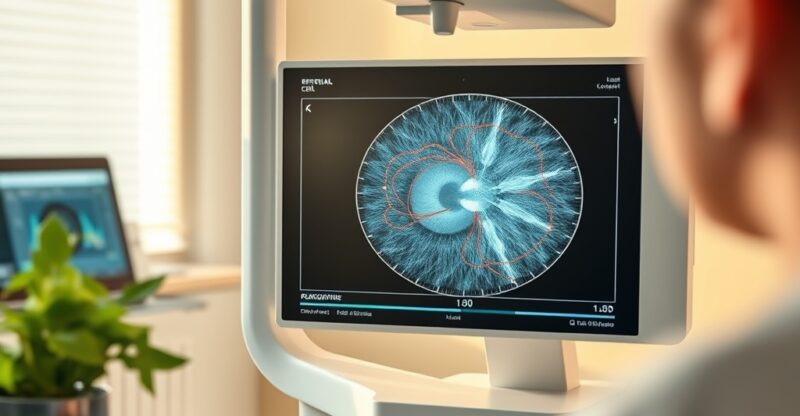 Examen ophtalmologique et imagerie OCT du nerf optique et de la rétine