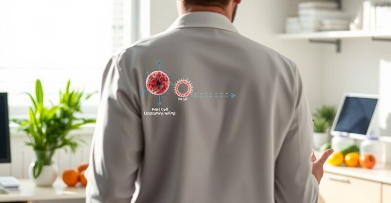 Laboratoire d'immunologie clinique et schéma de dégranulation des mastocytes
